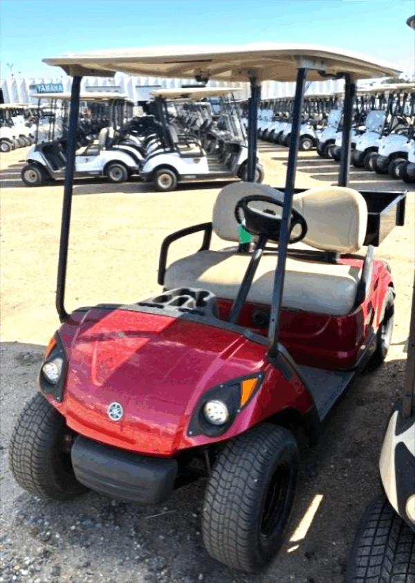 2012 Jasper Red Yamaha Utility Golf Cart DC/ Electric - Image 2